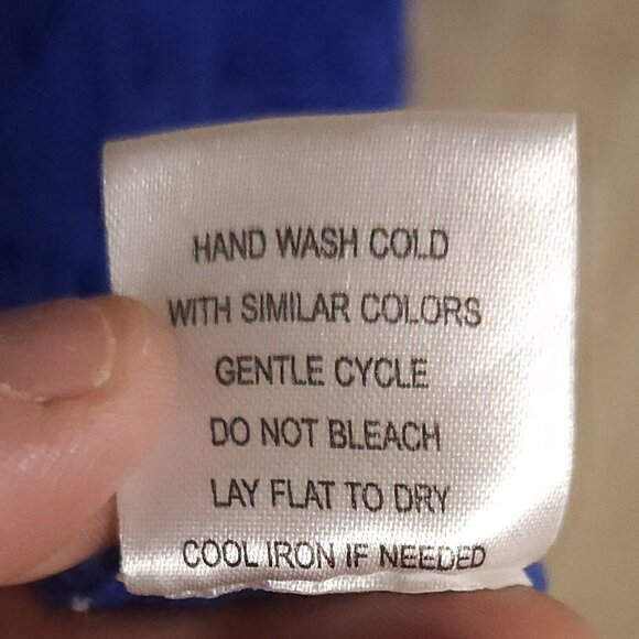 Como Black Womens Royal Blue Open Knit Short Sleeve Sweater XL - Picture 6 of 6